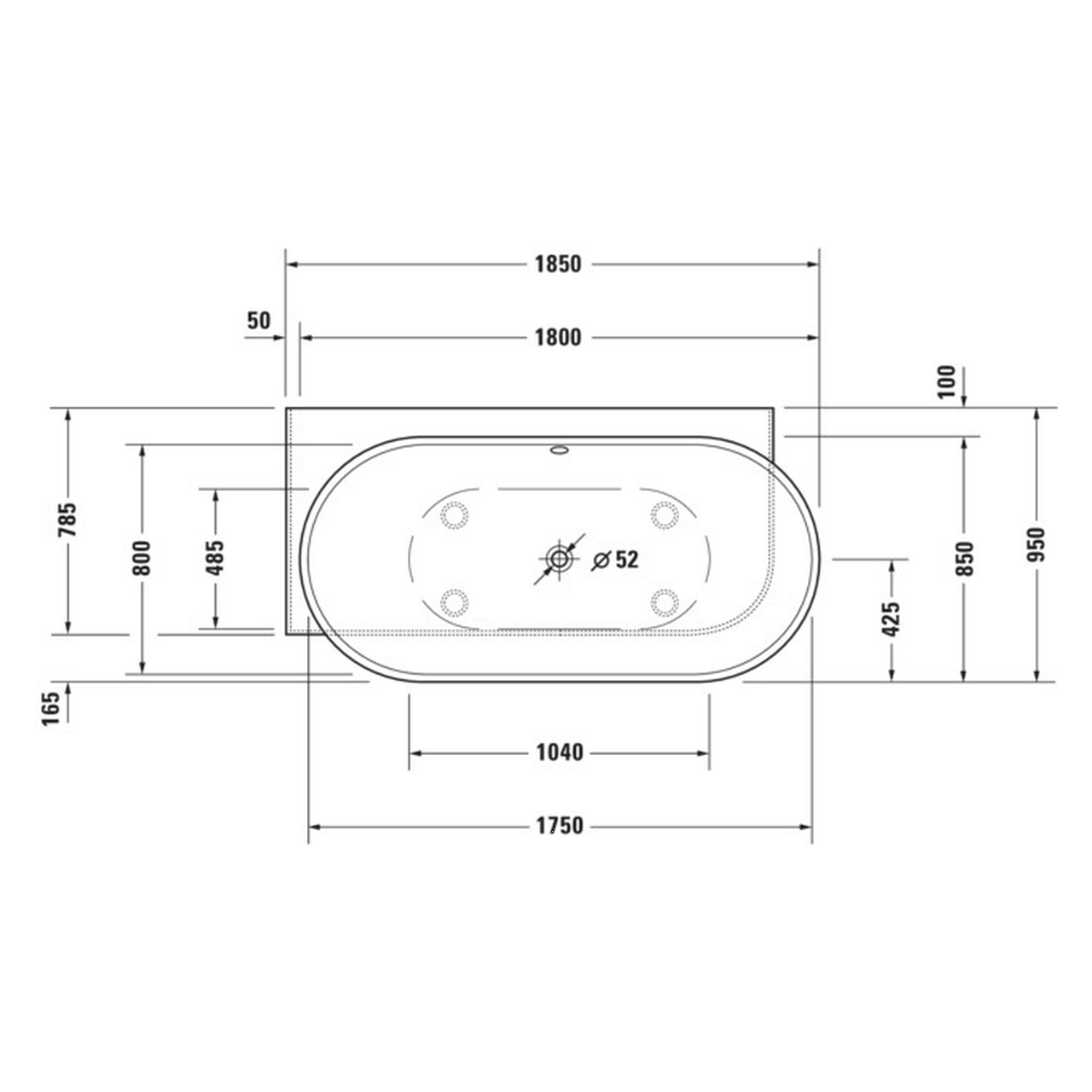 Duravit Oval-Badewanne Luv 185x95 cm matt Weiß, links (700431000000000) – jetzt bei Meds24 Duravit Oval-Badewanne Luv 185x95 cm matt Weiß, links (700431000000000)