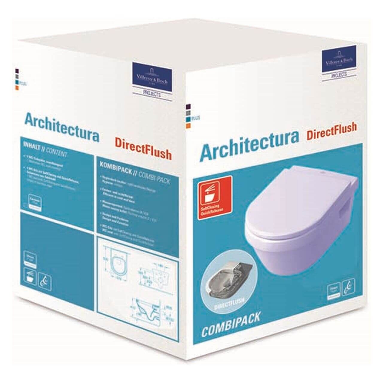 Villeroy & Boch Combi-Pack-Wand-Tiefspül-WC Architectura DirectFlush Weiß (5684HR01) – jetzt bei Meds24 Villeroy & Boch Combi-Pack-Wand-Tiefspül-WC Architectura DirectFlush Weiß (5684HR01)