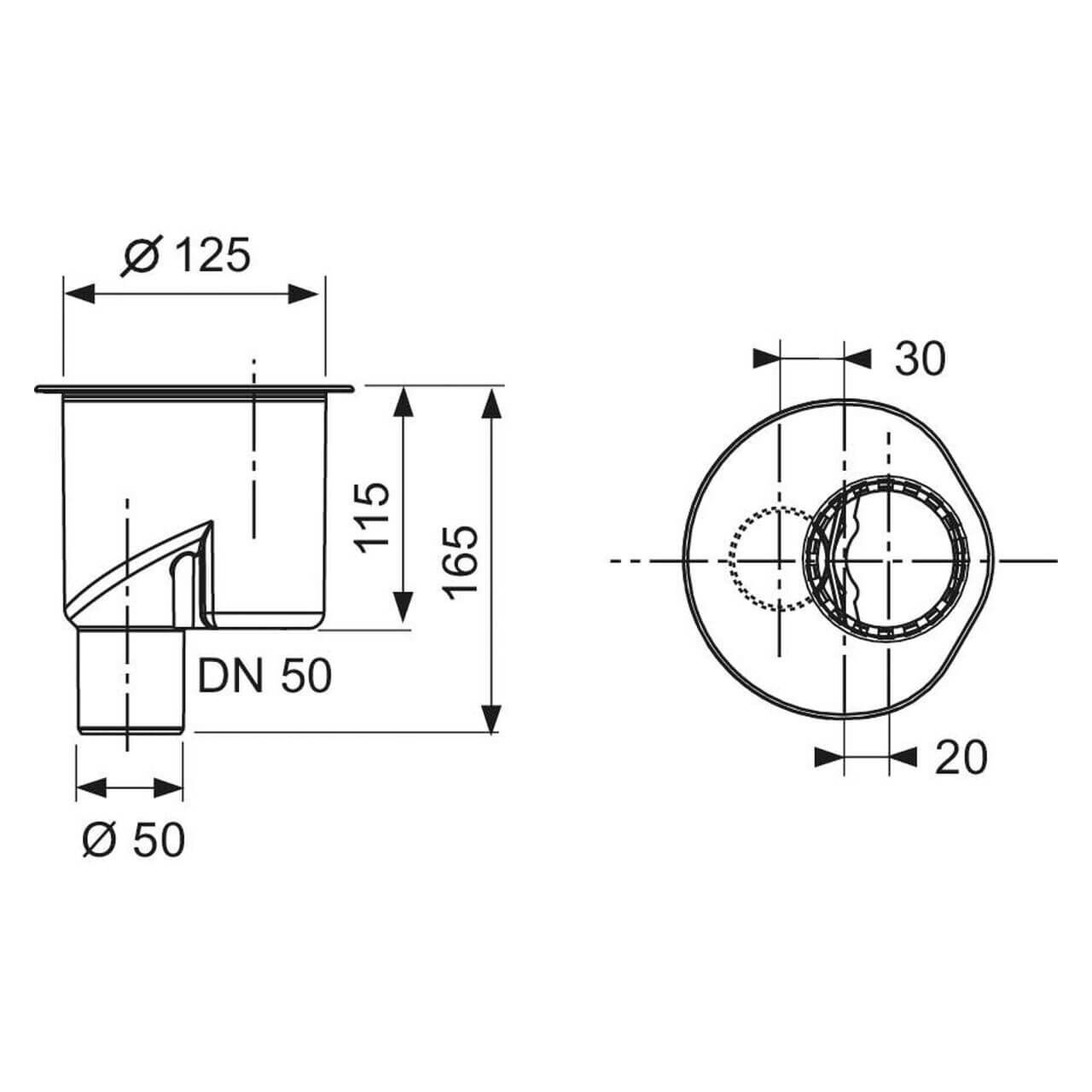 Tece Ablaufmodul Tecedrainline DN 50 senkrecht