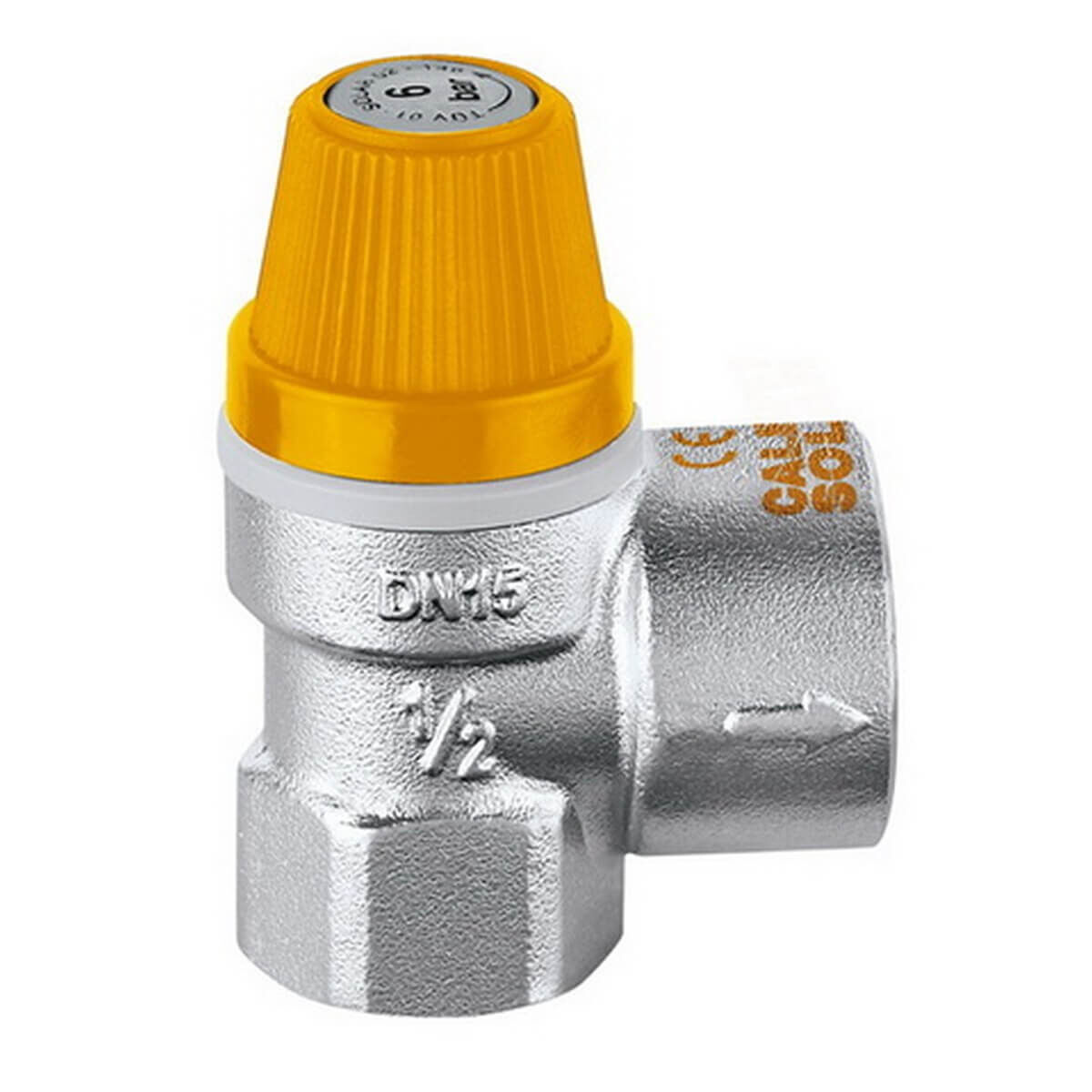 Caleffi Sicherheitsventil 10 bar 1/2" IGx3/4" IG für Solaranlage verchromt