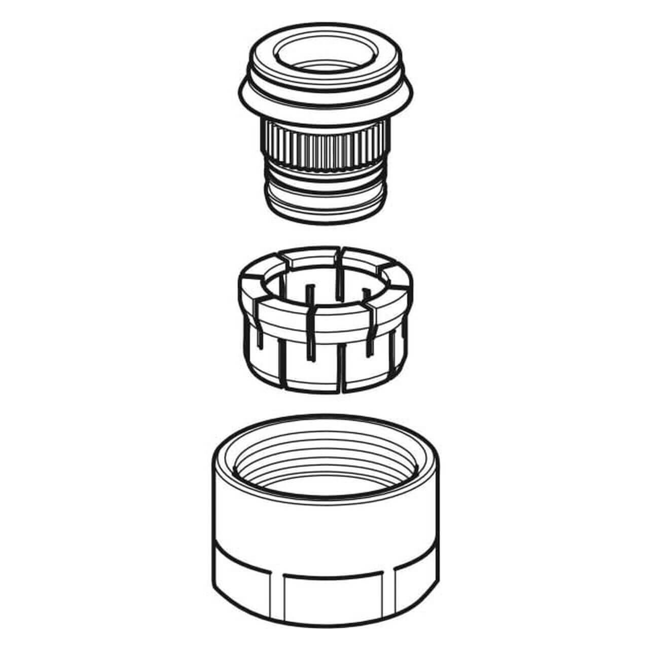 Geberit Anschlussverschraubung FlowFit DN 12/20 vernickelt für Eurokonus 3/4"