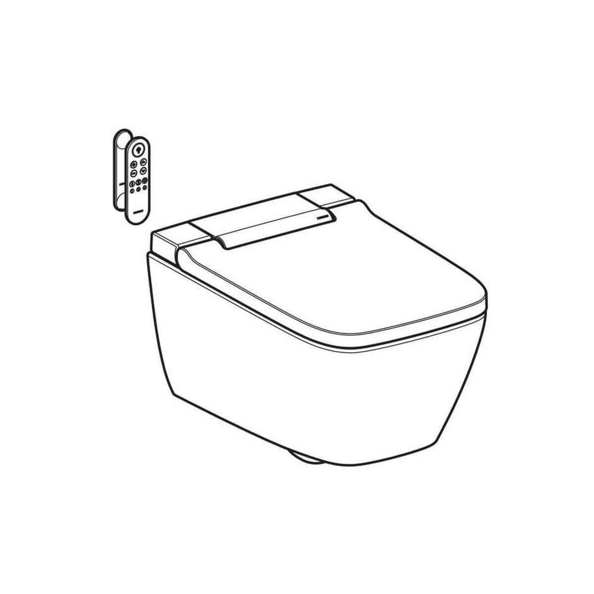 Geberit Dusch-WC AquaClean Sela Square, spülrandlos Weiß