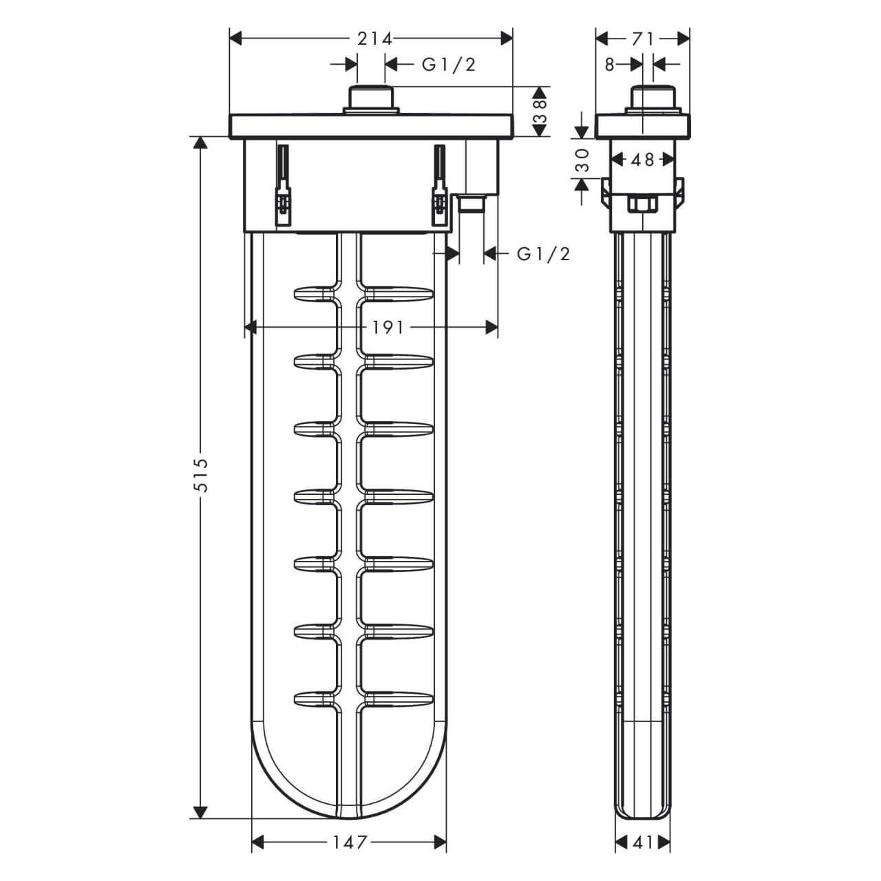 Hansgrohe Wannen-Schlauchbox sBox eckig (28010000)