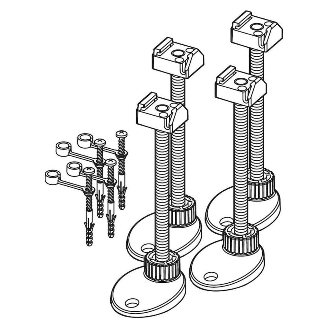 Tece Montagefüße Tecedrainline 137–184 mm schallentkoppelt 4 Stück (660004)