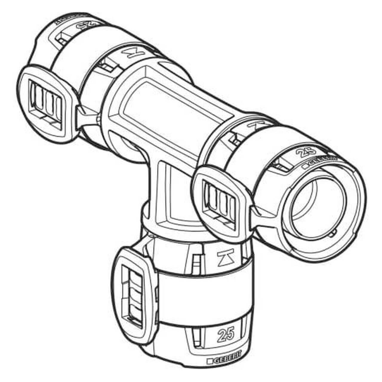 Geberit T-Stück FlowFit Ø 40 mm