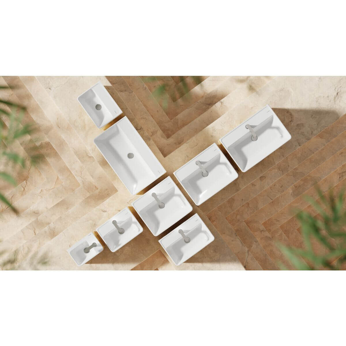 Hansgrohe - Waschtisch - Xanuia Q 550 x 480 mm | Hahnloch | Überlauf