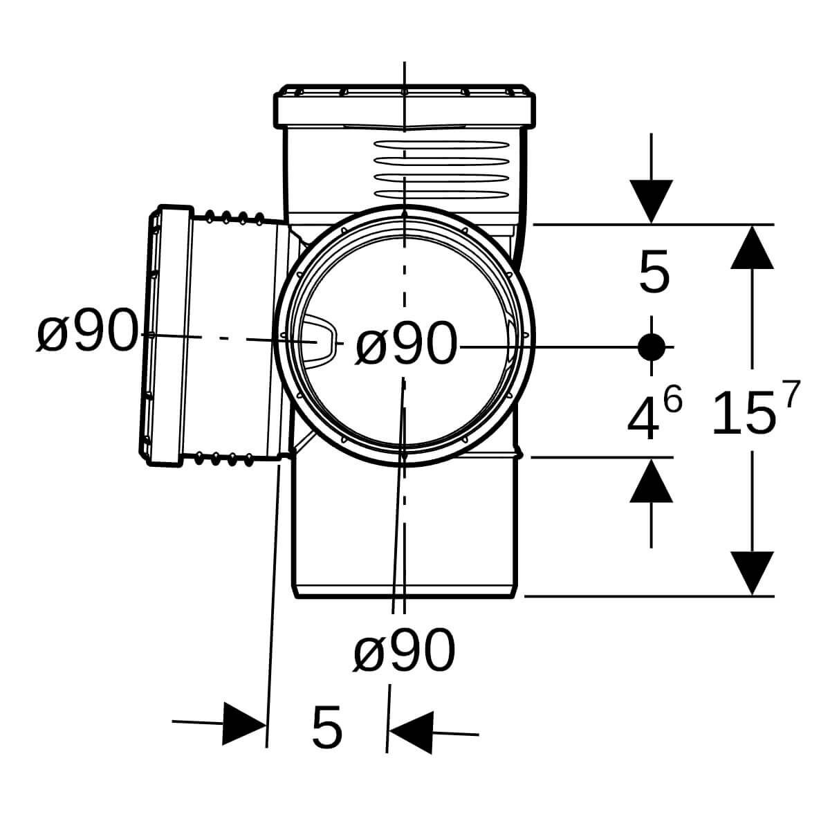 Geberit Eckabzweig Silent PP DN 90/90/90 87,5° schalloptimiert