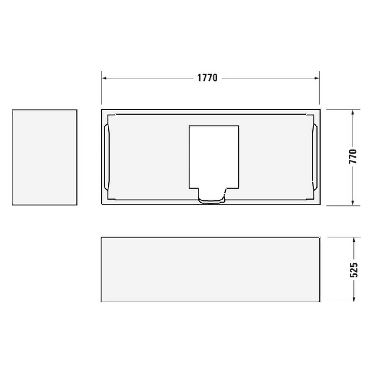 Duravit Rechteck-Badewanne No.1 180x80 cm Weiß, 2 Rückenschrägen