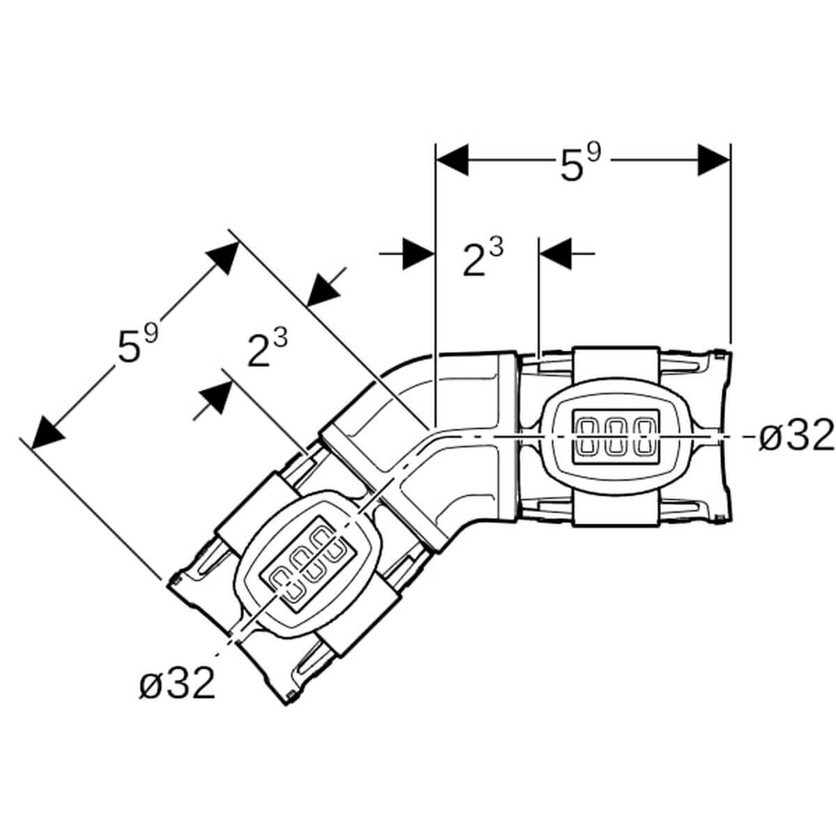 Geberit Bogen FlowFit Ø 32 mm 45°