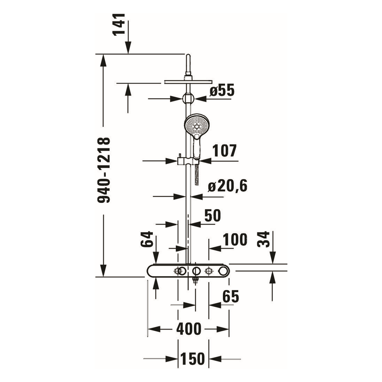 Duravit Duschsystem Shelf 1050 mit AP-Thermostat Weiß (TH4380008005) – jetzt bei Meds24 Duravit Duschsystem Shelf 1050 mit AP-Thermostat Weiß (TH4380008005)