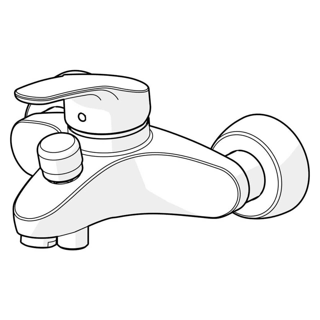 Hansa Wannenarmatur Hansamix Chrom 1/2 Zoll - 3/4 Zoll