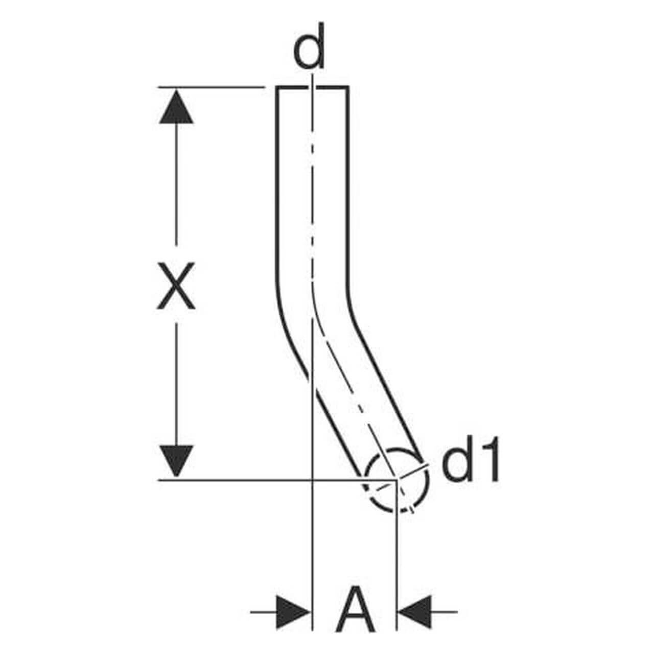 Geberit Spülbogen 90° gekröpft, 10 cm rechts, 50 mm, 28x21 cm, Weiß
