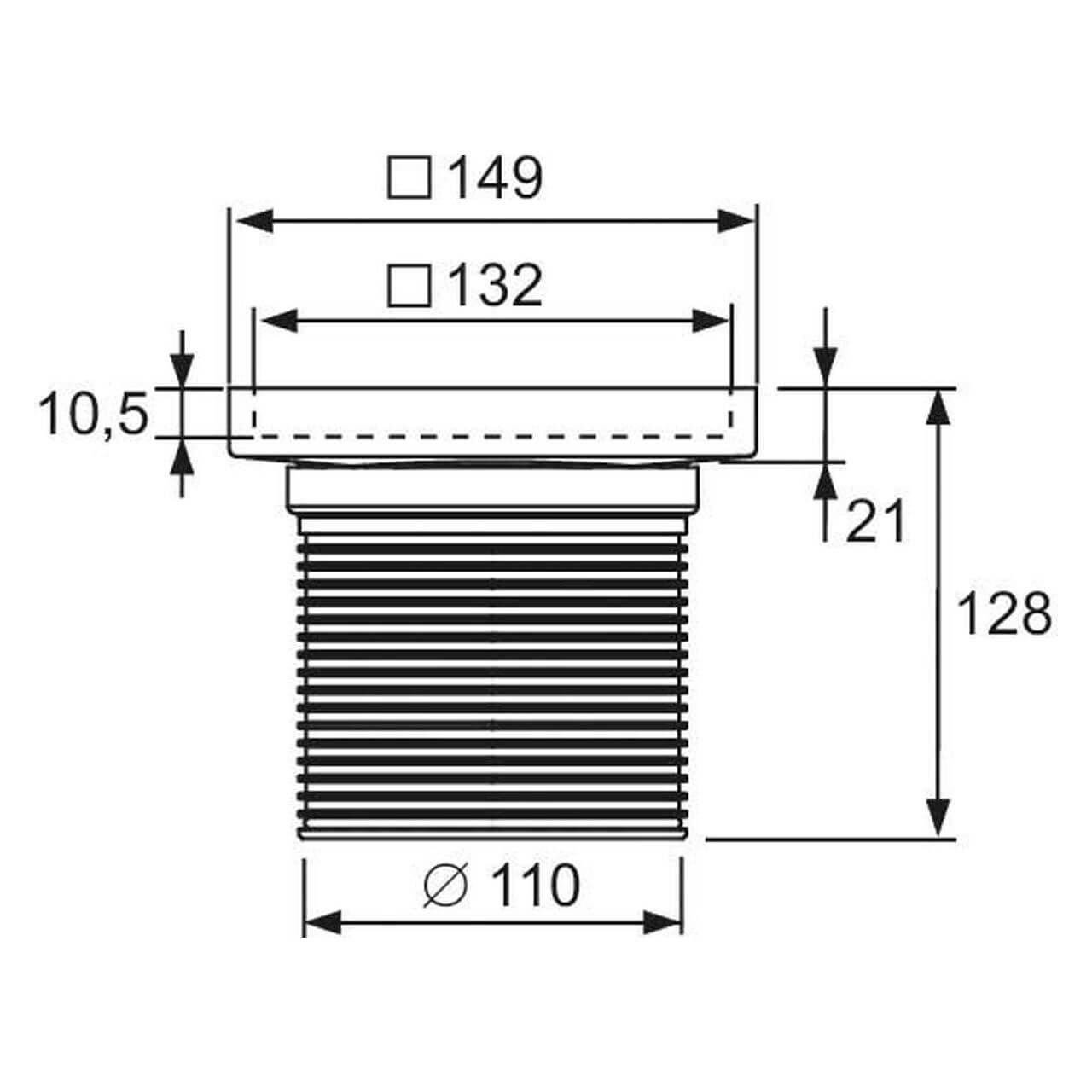Tece Rostrahmen Tecedrainpoint S 150x150 mm Edelstahl