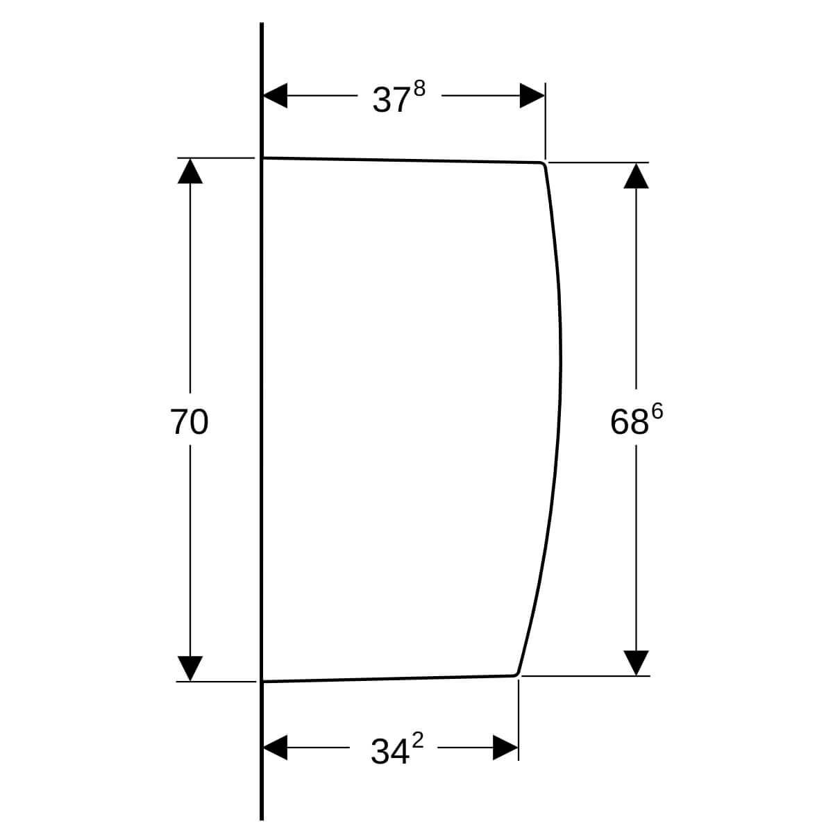 Geberit Urinal-Trennwand weiß 10x70x40 cm mit Befestigung