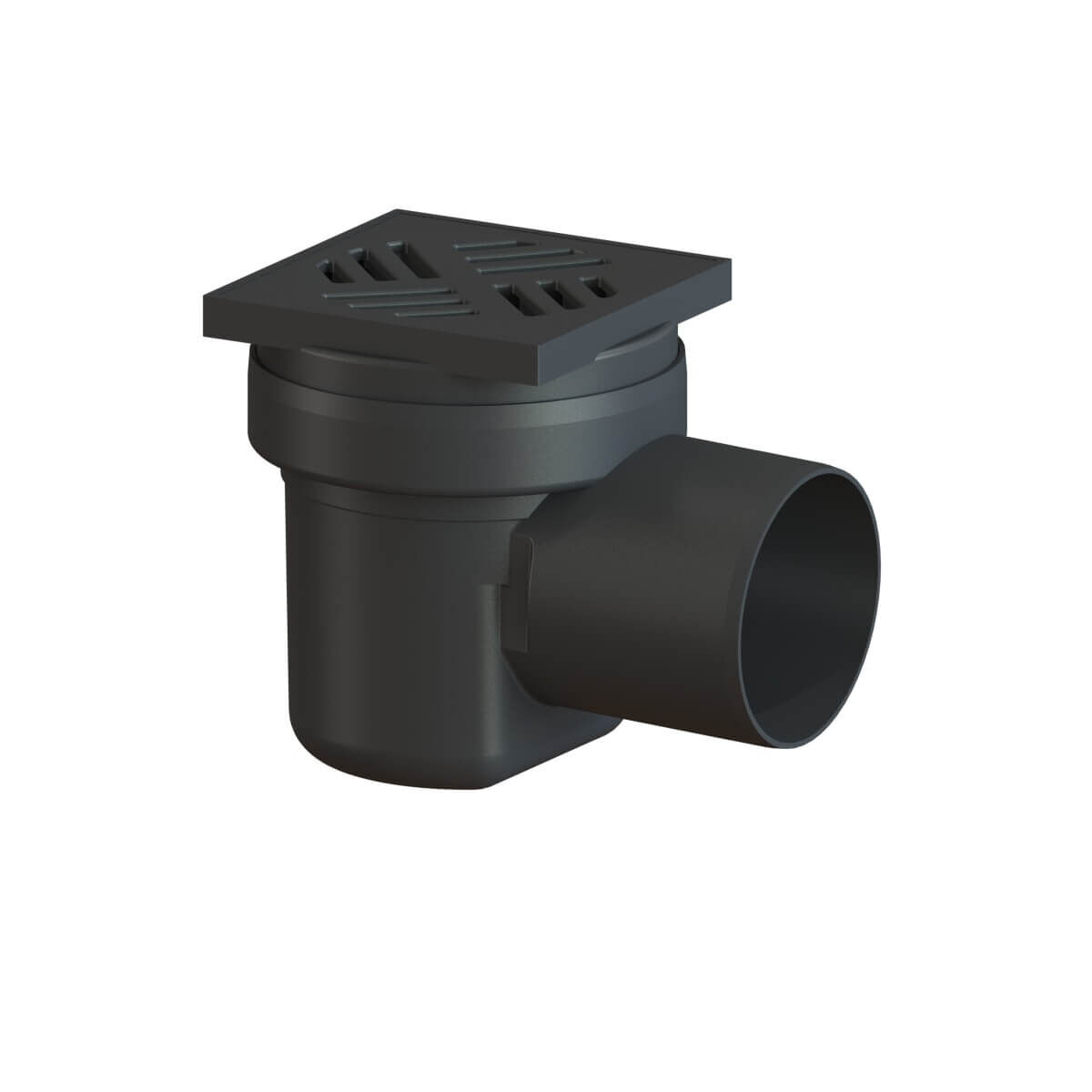 Kessel Kellerablauf DN 100 aus PP Schlitzrost schwarz 36501