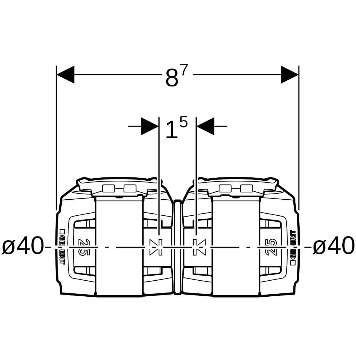 Geberit Kupplung FlowFit Ø 40 mm für Haustechnik Industrie Schiffbau