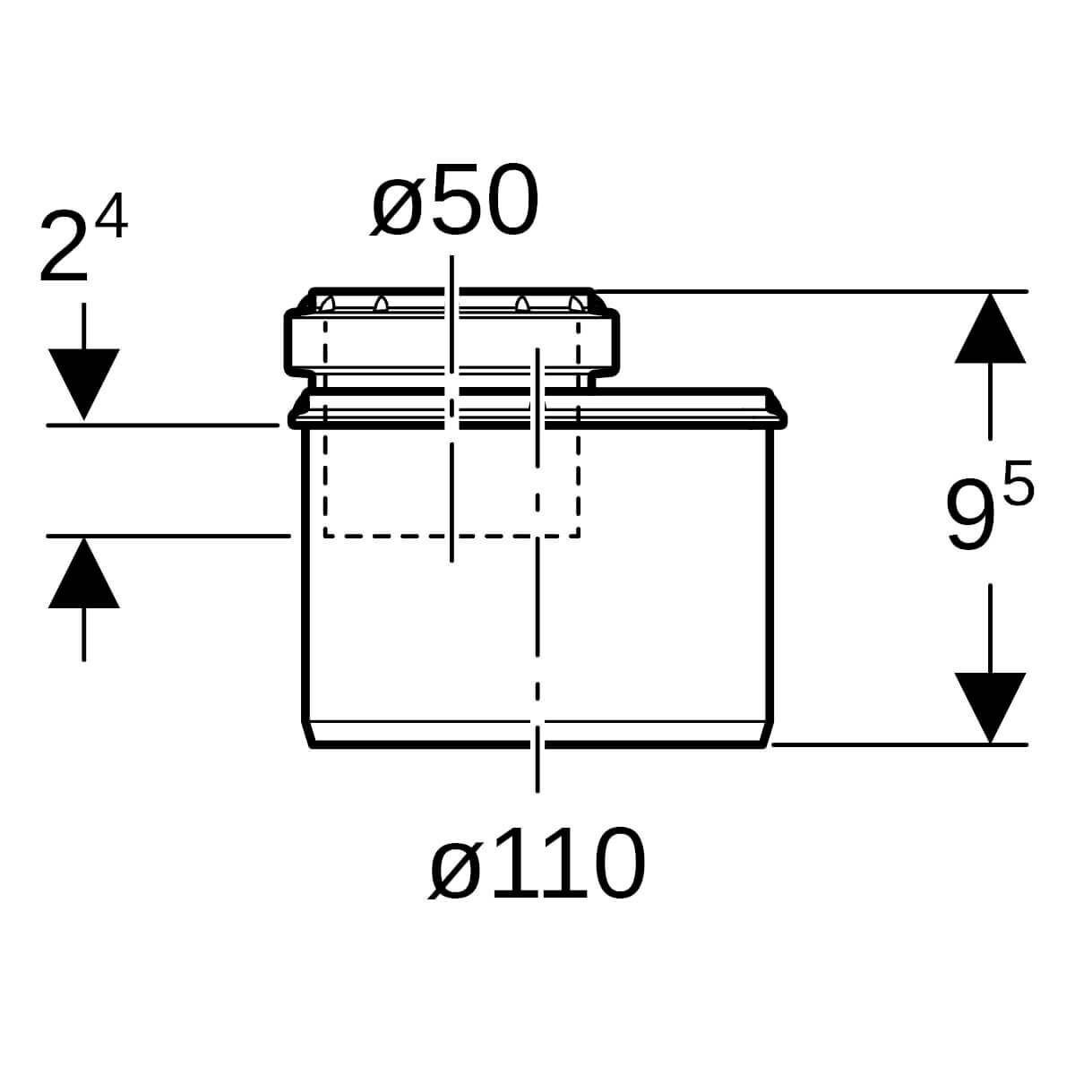Geberit Reduktion Silent PP DN 100/50 exzentrisch kurz