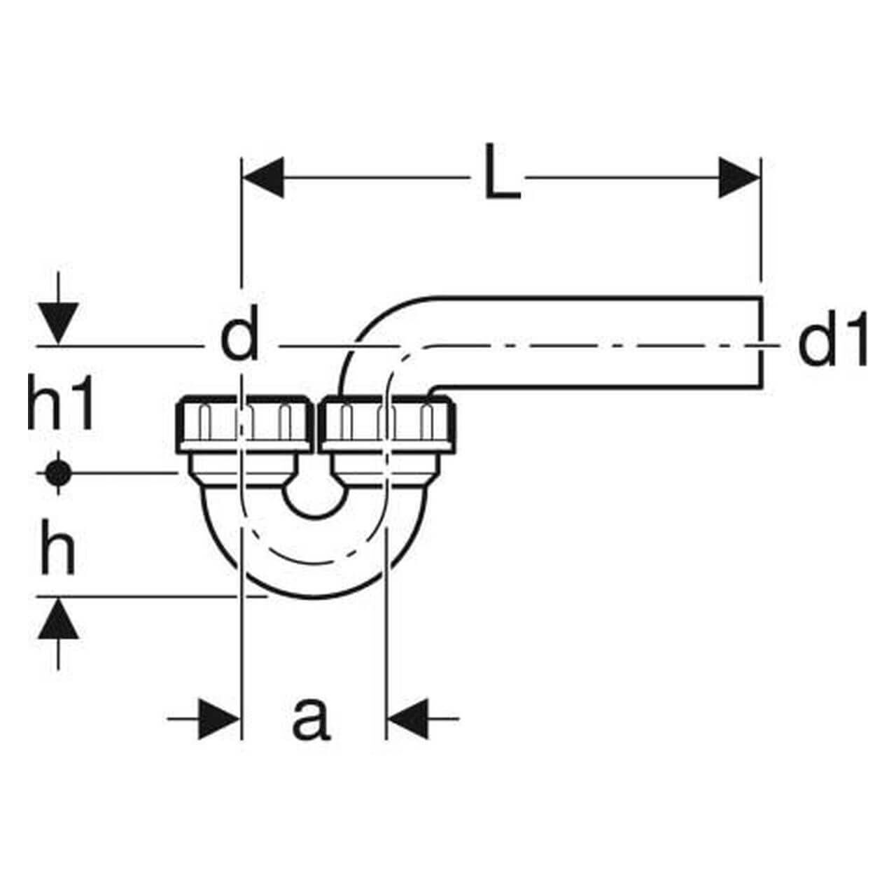 Geberit Rohrbogen DN 50/50 vertikal/horizontal PE-HD Schwarz