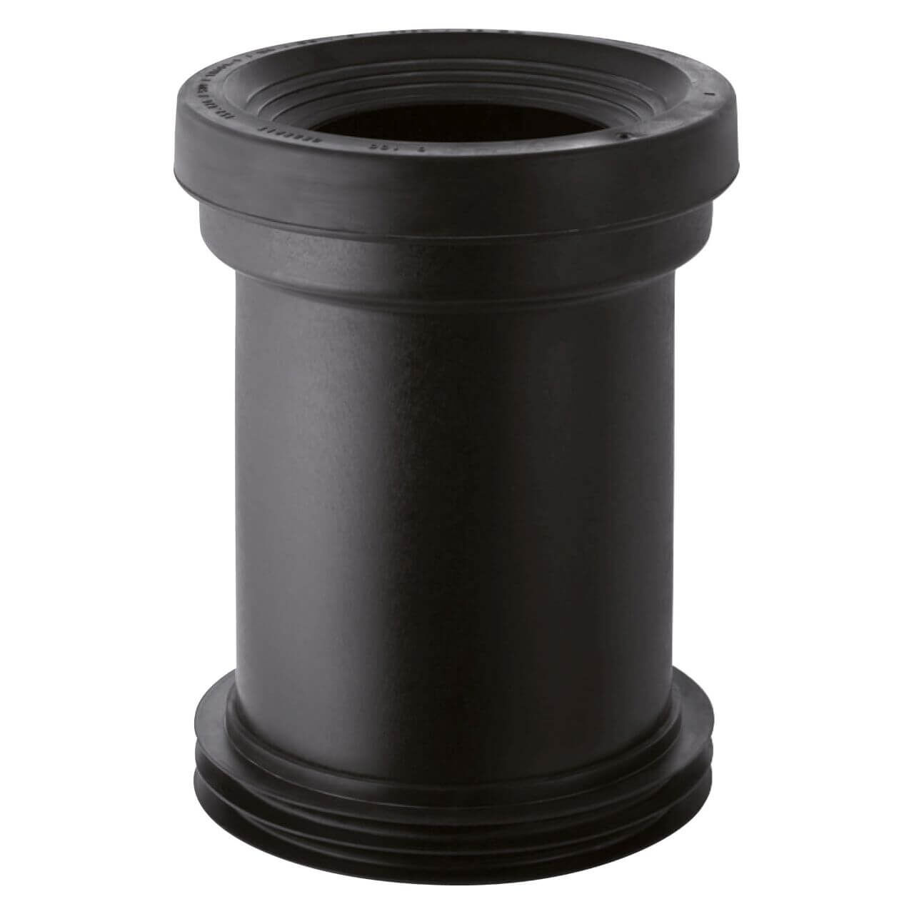 Geberit Anschlussstutzen Ø110 mm mit Manschette, PE-HD, Schwarz