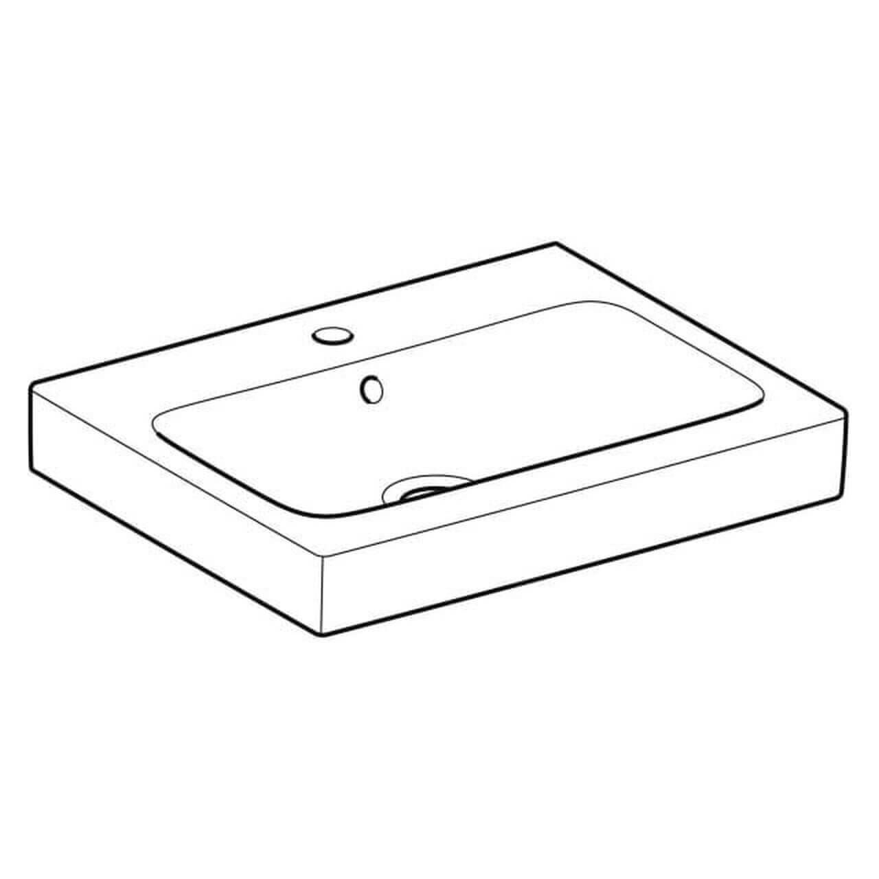 Geberit Waschtisch iCon 60 x 48,5 cm weiß mit Hahnloch und Überlauf