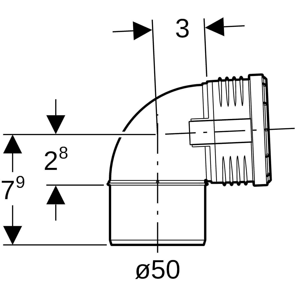 Geberit Bogen Silent PP DN 50 87,5° schalloptimiert