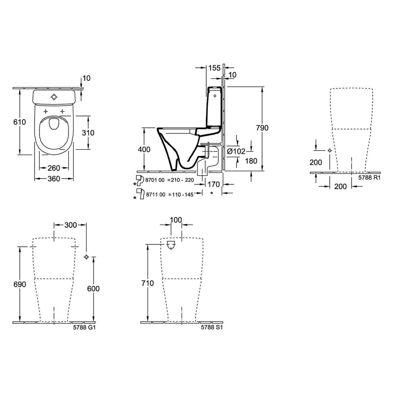 Villeroy & Boch Spülkasten O.Novo Duo mit Spartaste Weiß