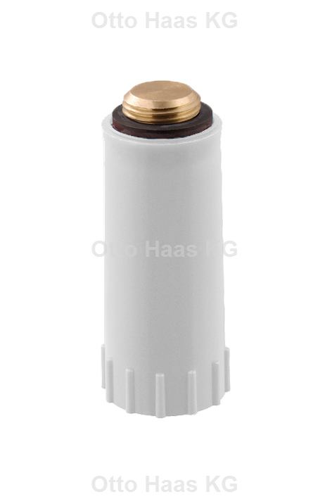 Haas Baustopfen 1/2" x 89 mm Messing-Gewinde schmal weiß