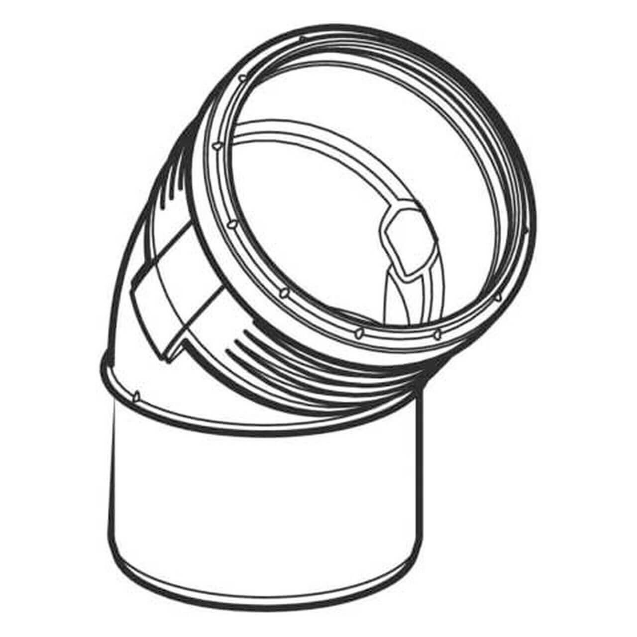 Geberit Bogen Silent PP DN 70 45° schalloptimiert