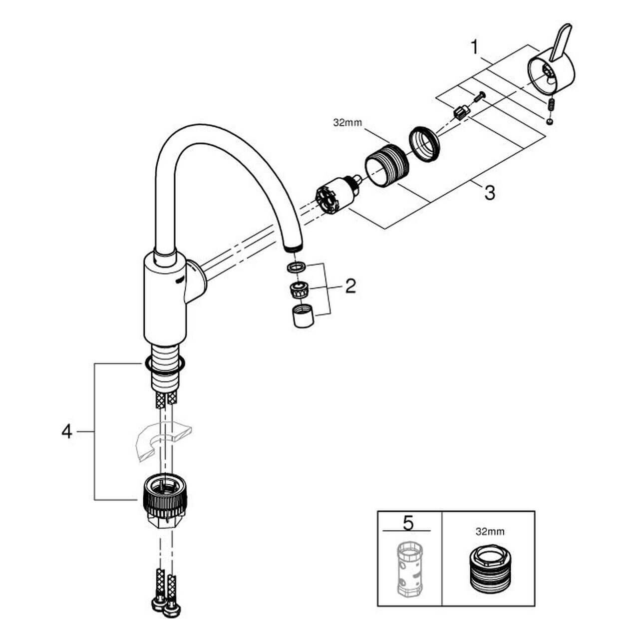 Grohe Spültischarmatur Eurosmart Cosmopolitan Chrom mit hohem Auslauf (32843002) – jetzt bei Meds24 Grohe Spültischarmatur Eurosmart Cosmopolitan Chrom mit hohem Auslauf (32843002)